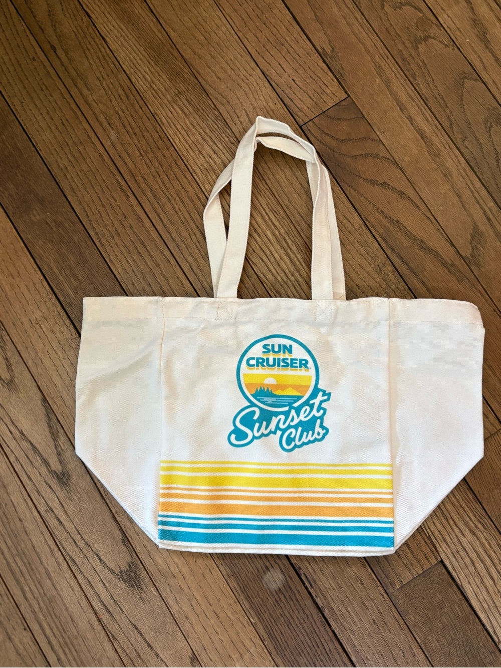 Sun Cruiser Sunset Club Canvas Tote Bag Beach Pool Travel 18x16
